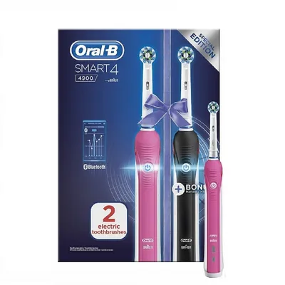 Oral-B Smart 4 4900 Electric Toothbrushes 2x Pink/Black