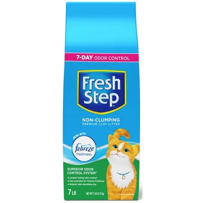 Fresh Step Non Clumping Cat Litter With Febreze Freshness, With 7-Day Odor Control, 7 lb. Bag